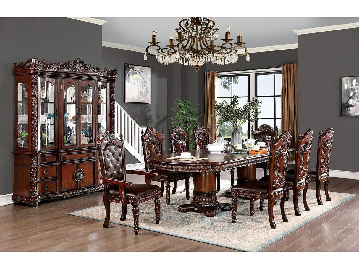 Canyonville Brown Cherry/Dark Brown 9 Pc. Dining Room Set by Furniture of America at Eve Furniture