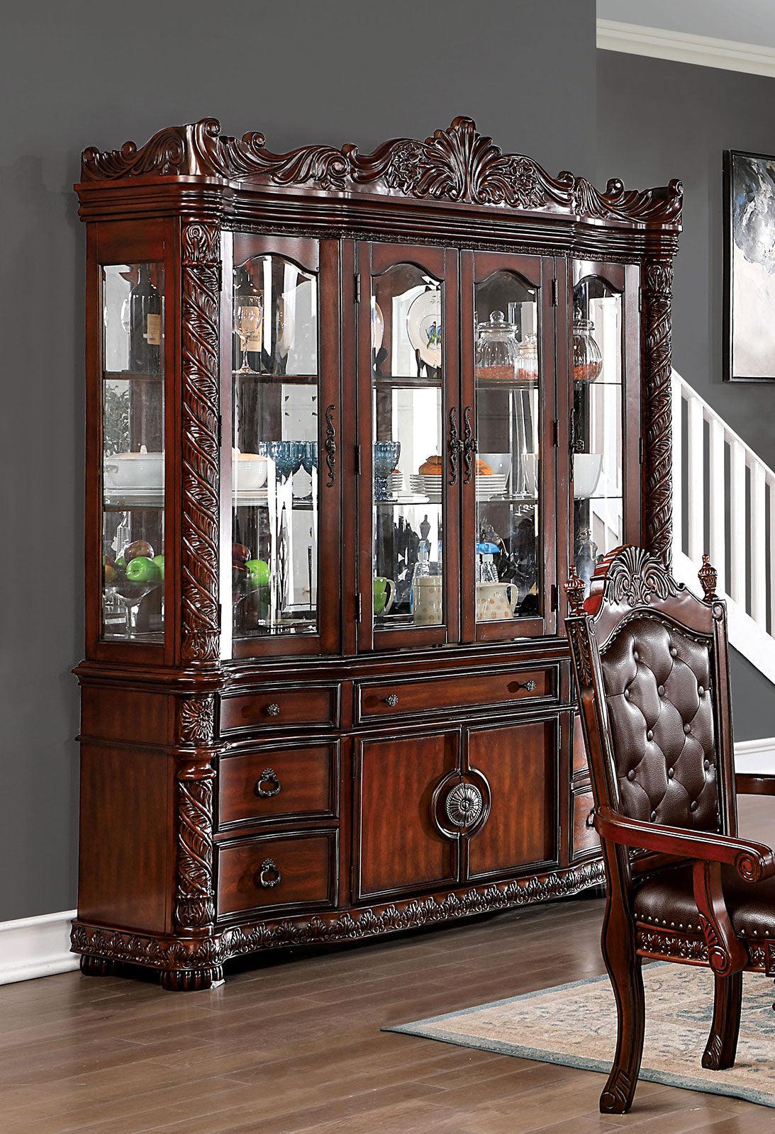 Canyonville Brown Cherry Hutch & Buffet by Furniture of America at Eve Furniture
