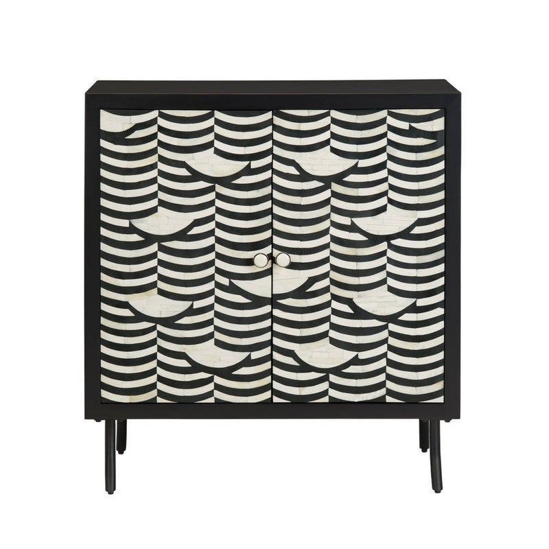 Capella Black/Cream Two-Door Cabinet by Crestview at Eve Furniture
