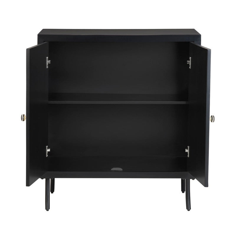 Capella Black/Cream Two-Door Cabinet by Crestview at Eve Furniture