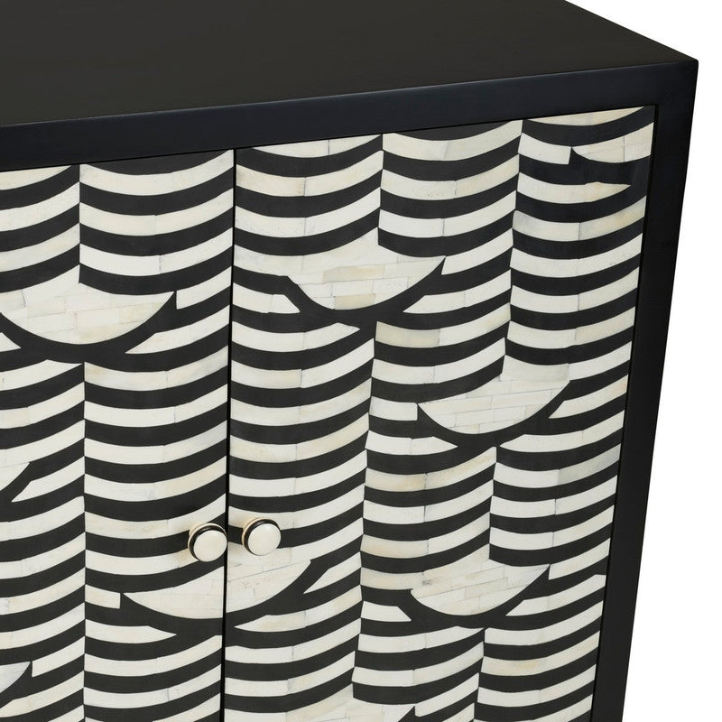 Capella Black/Cream Two-Door Cabinet by Crestview at Eve Furniture