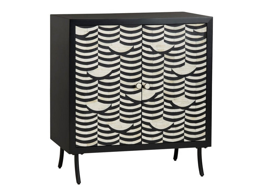 Capella Black/Cream Two-Door Cabinet by Crestview at Eve Furniture