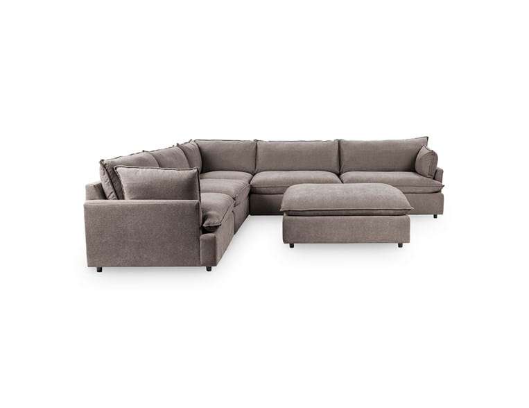 Caplan Charcoal 6 Piece Modular Sectional w/ Ottoman by Classic Home at Eve Furniture