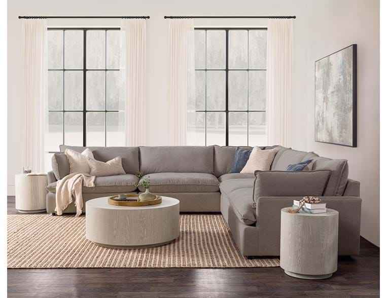 Caplan Charcoal Upholstered 5 Piece Modular Sectional by Classic Home at Eve Furniture