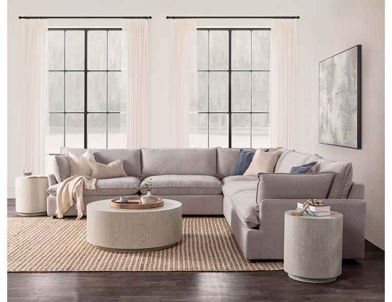 Caplan Gray Upholstered 5 Piece Modular Sectional by Classic Home at Eve Furniture