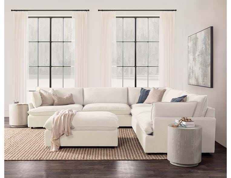 Caplan Ivory 6 Piece Modular Sectional w/ Ottoman by Classic Home at Eve Furniture