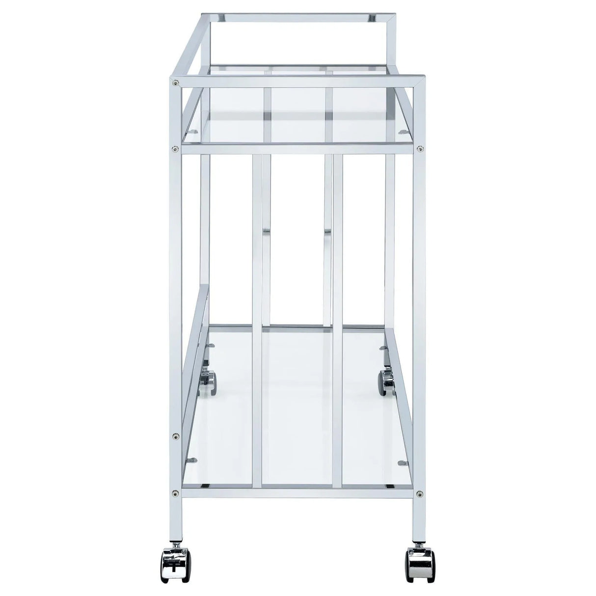 Cara Chrome Rectangular Glass Bar Cart by Coaster at Eve Furniture