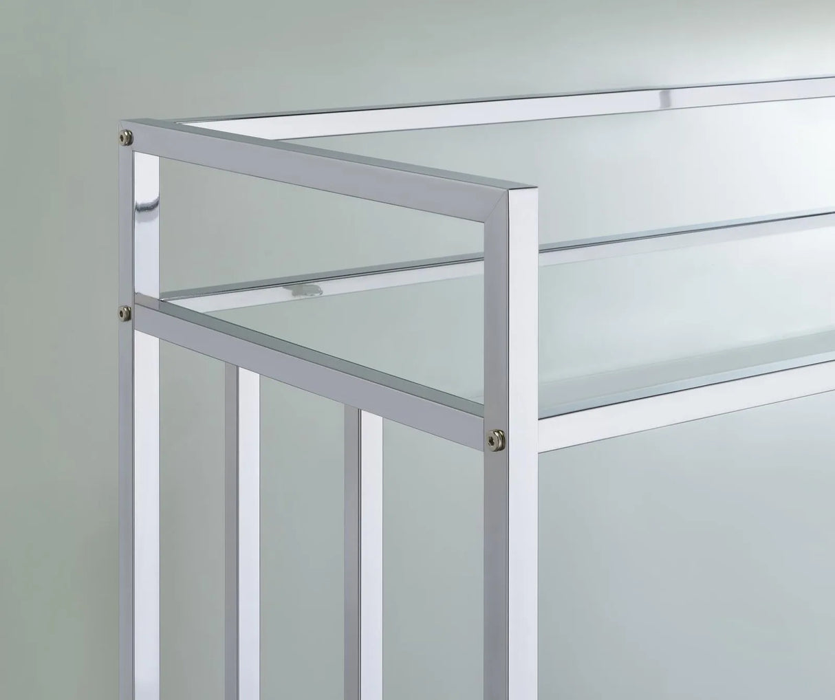 Cara Chrome Rectangular Glass Bar Cart by Coaster at Eve Furniture