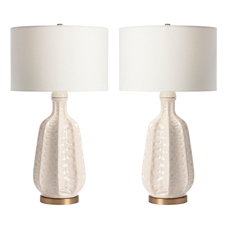 Carambola White Table Lamp (Set of 2) by Crestview at Eve Furniture