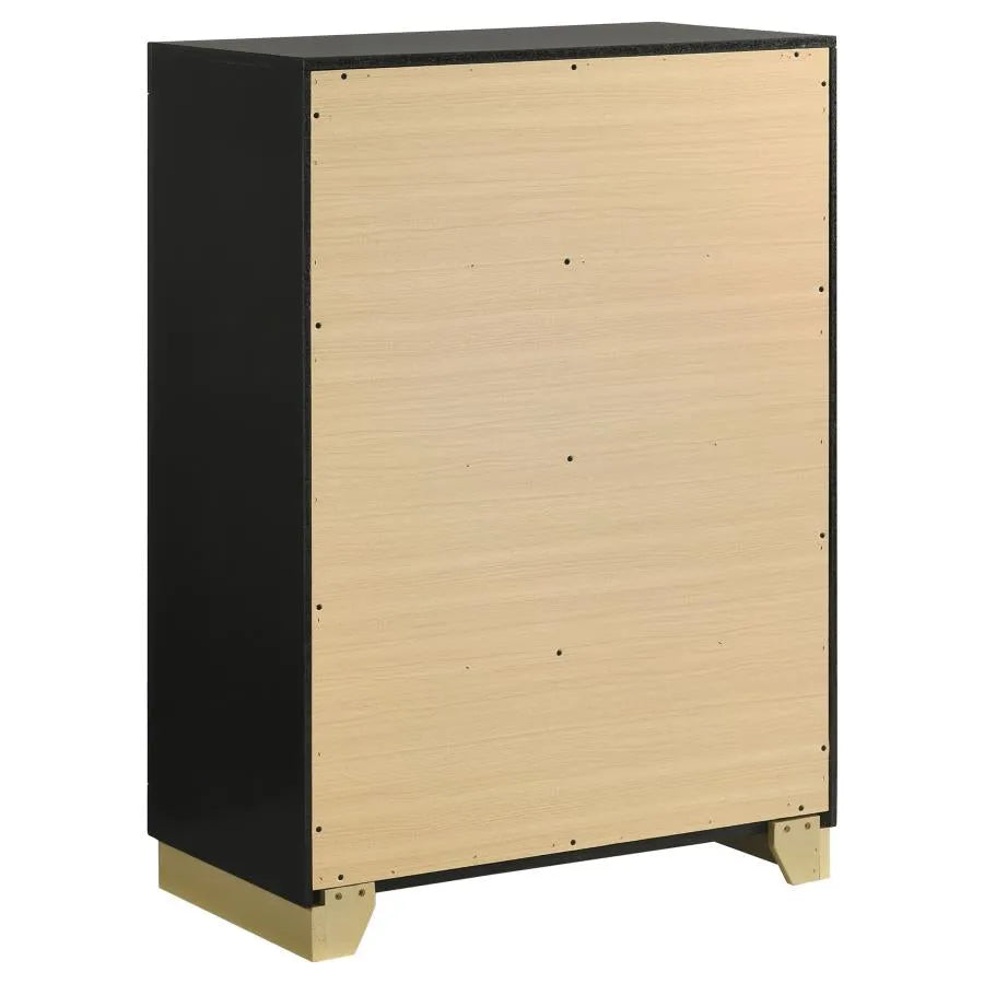 Caraway Black/Grey 5-Piece Queen Bedroom Set with LED Headboard by Coaster at Eve Furniture