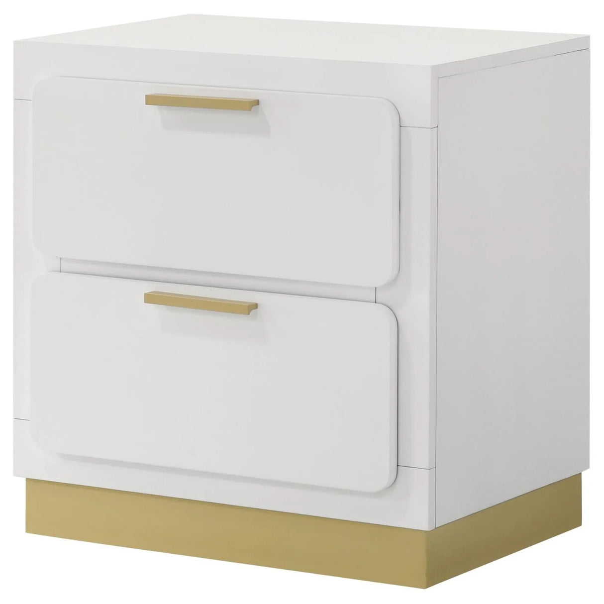 Caraway White 2-drawer Nightstand Bedside Table by Coaster at Eve Furniture