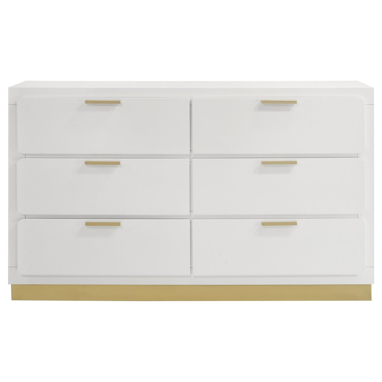 Caraway White 6-drawer Bedroom Dresser by Coaster at Eve Furniture