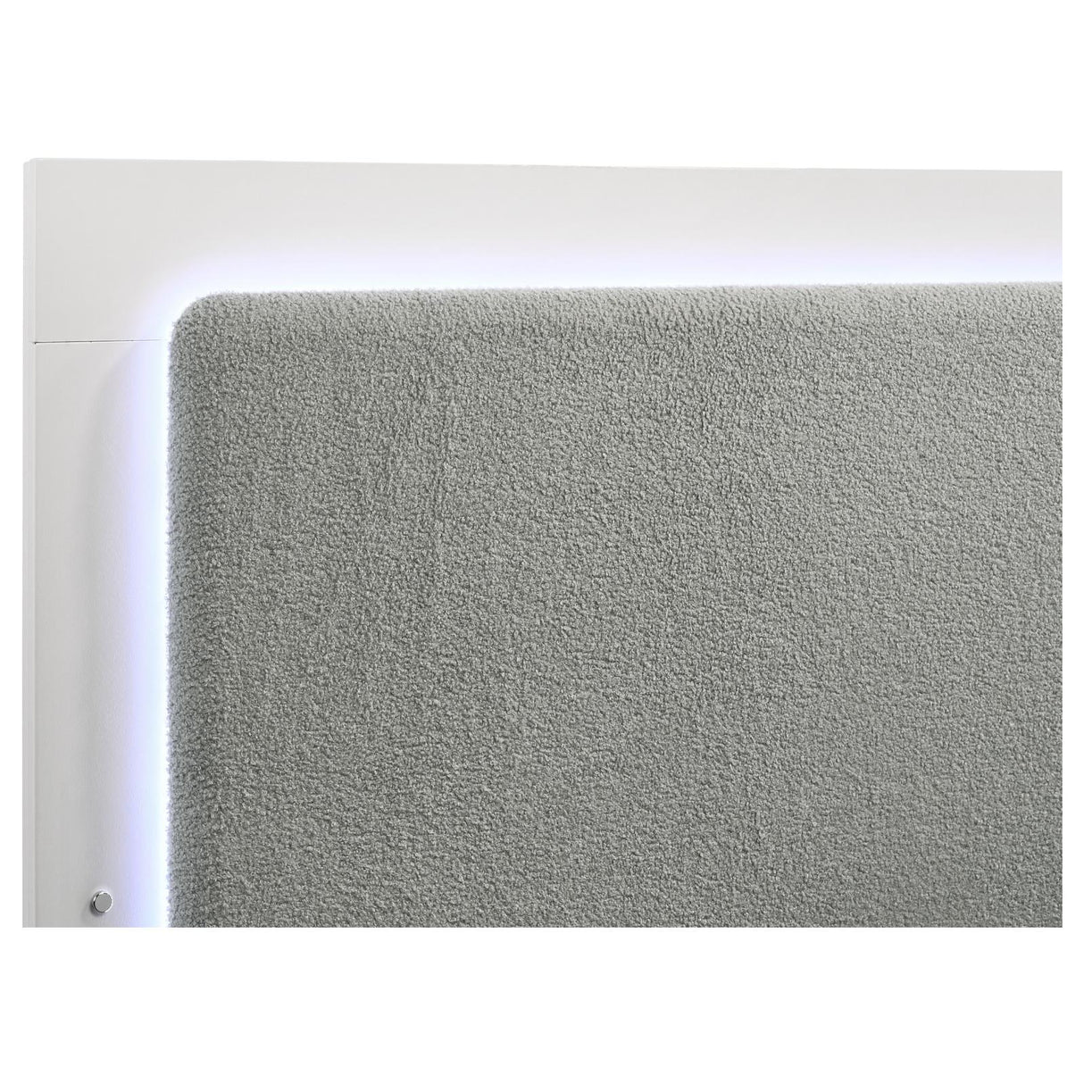 Caraway White and Gray Eastern King Bed with LED Headboard by Coaster at Eve Furniture