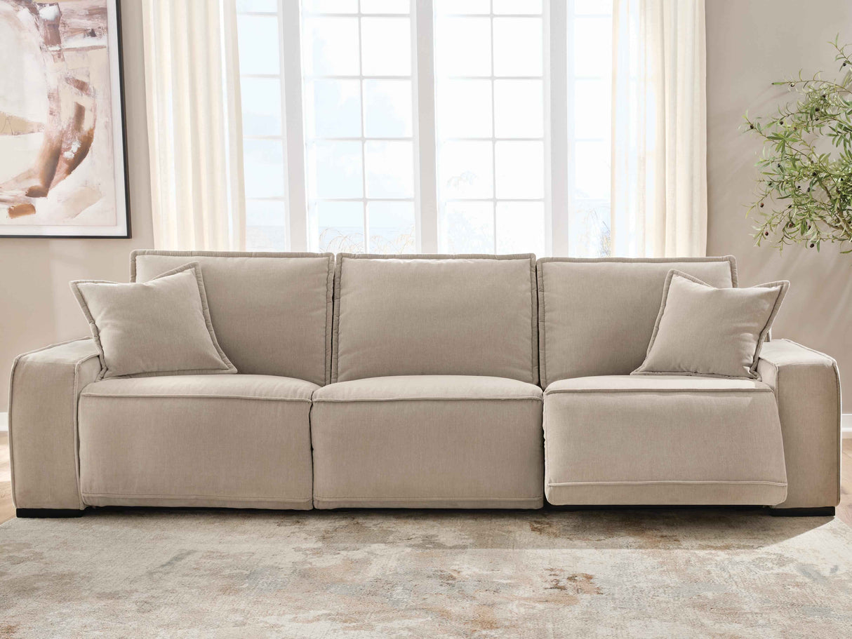 Carceri Cashmere 3-Piece Power Sectional Reclining Sofa by Ashley at Eve Furniture