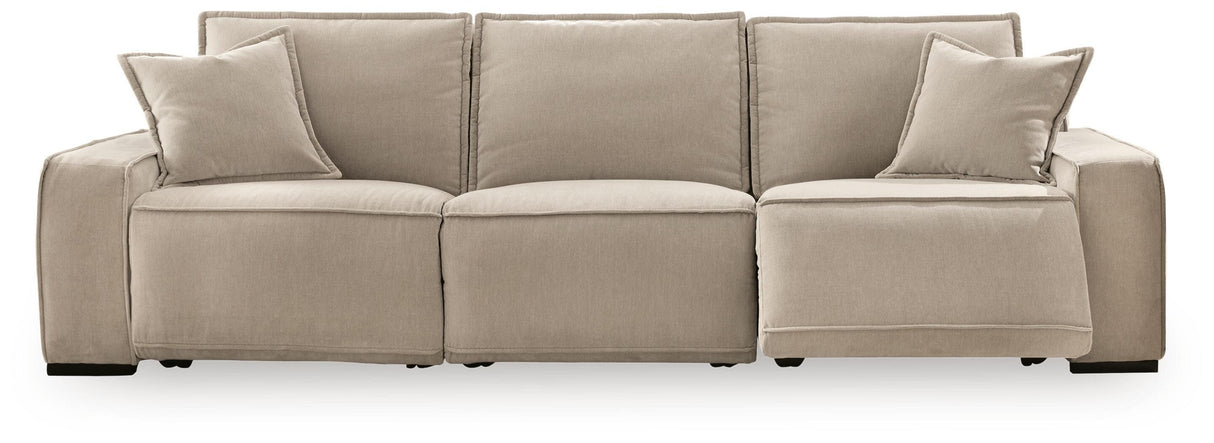 Carceri Cashmere 3-Piece Power Sectional Reclining Sofa by Ashley at Eve Furniture