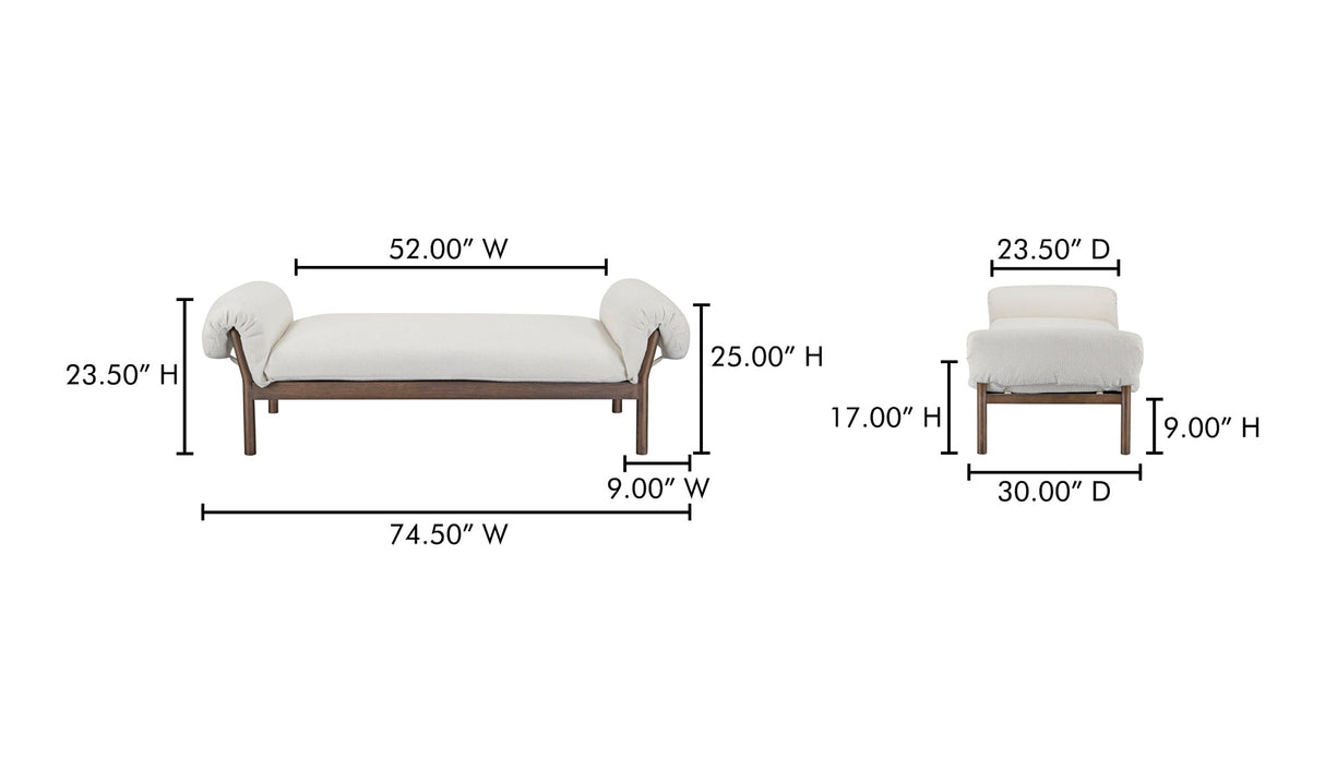 Cardero Daybed Ivory by Moe's Home at Eve Furniture