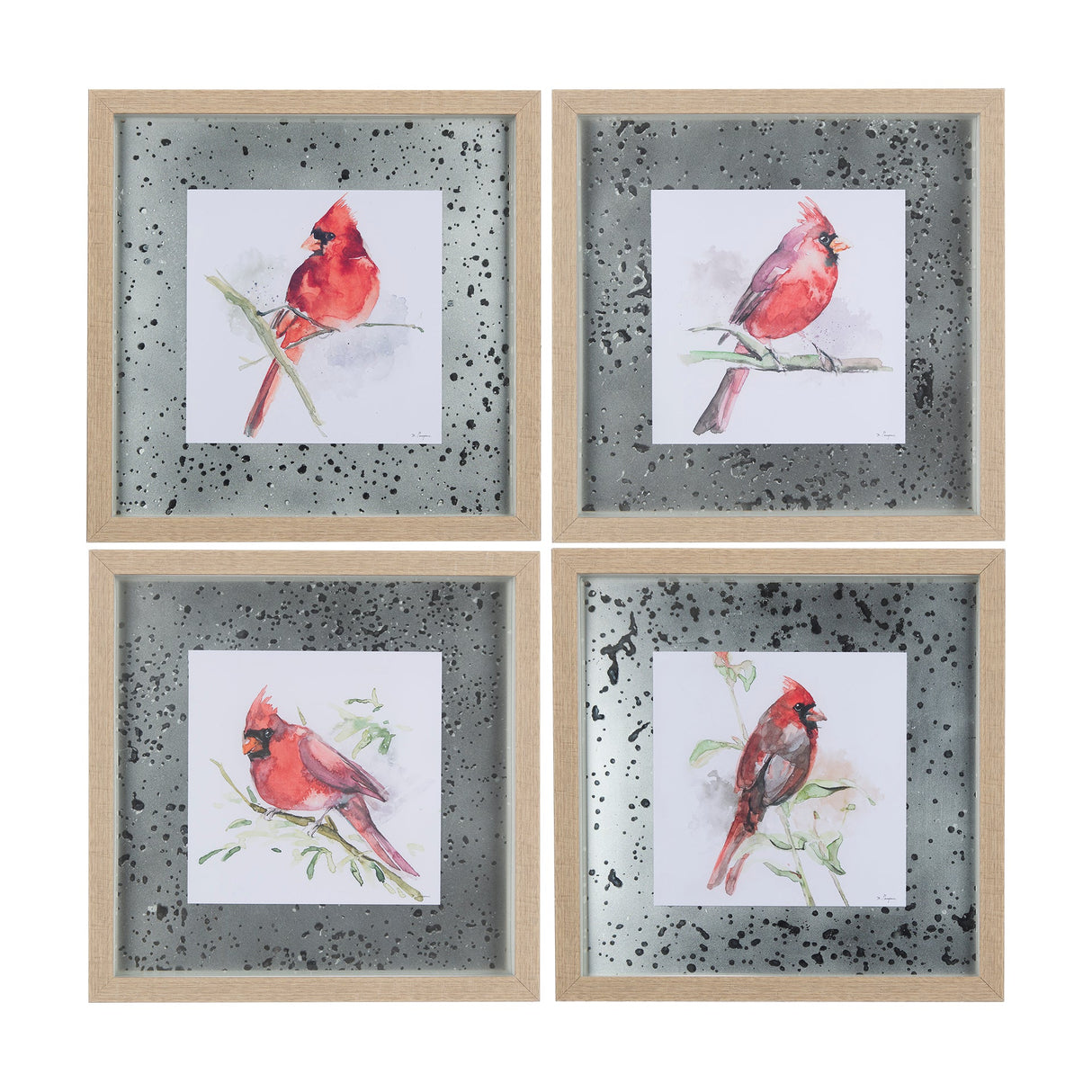 Cardinal I by Mercana Studio a Hand Embellished Textured Framed Art Print Matted under Glass by Mercana at Eve Furniture