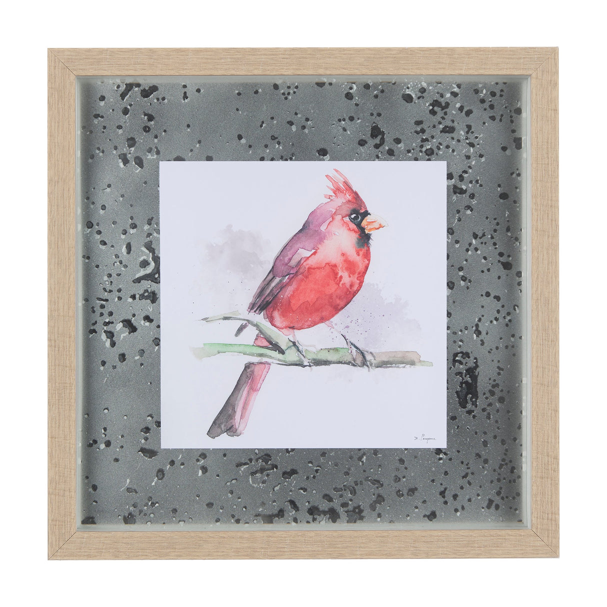 Cardinal II by Mercana Studio a Hand Embellished Textured Framed Art Print Matted under Glass by Mercana at Eve Furniture