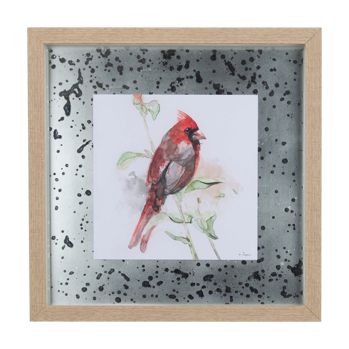 Cardinal IV by Mercana Studio a Hand Embellished Textured Framed Art Print Matted under Glass by Mercana at Eve Furniture