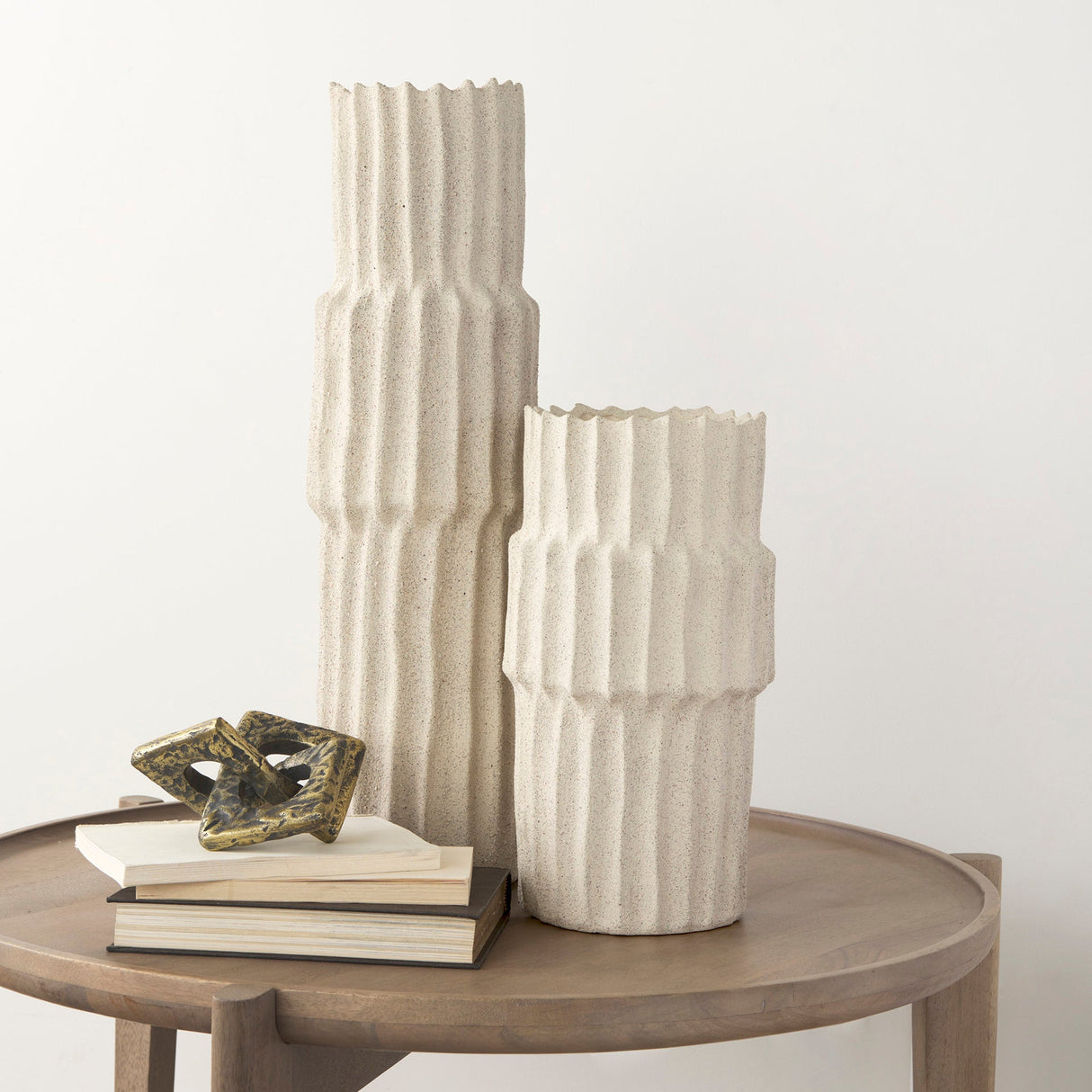 Cardon 14.4H Cream Ceramic Vase by Mercana at Eve Furniture