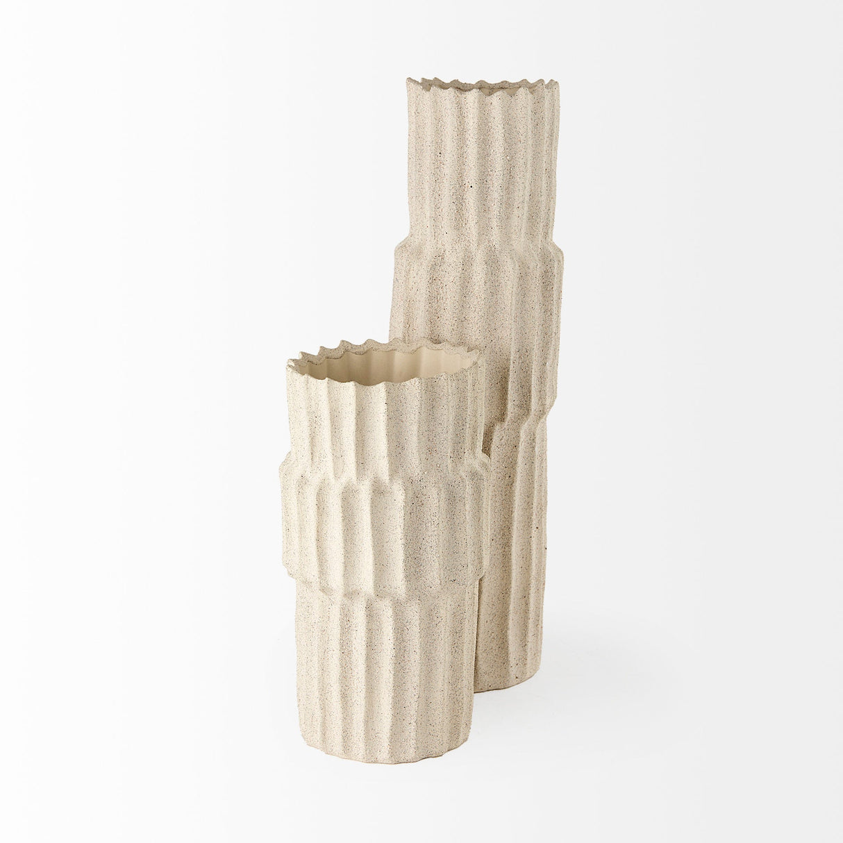 Cardon 14.4H Cream Ceramic Vase by Mercana at Eve Furniture