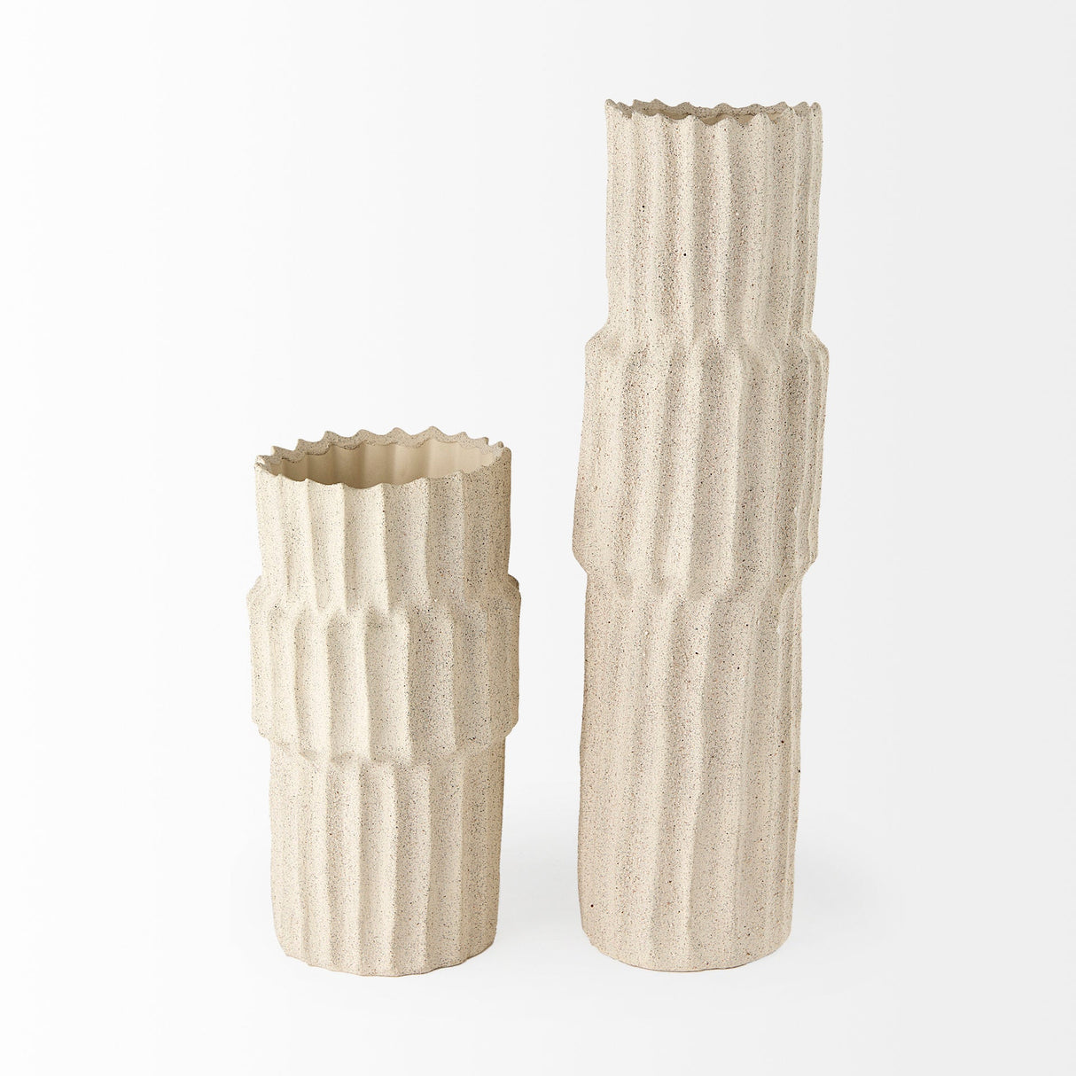 Cardon 23.0H Cream Ceramic Vase by Mercana at Eve Furniture