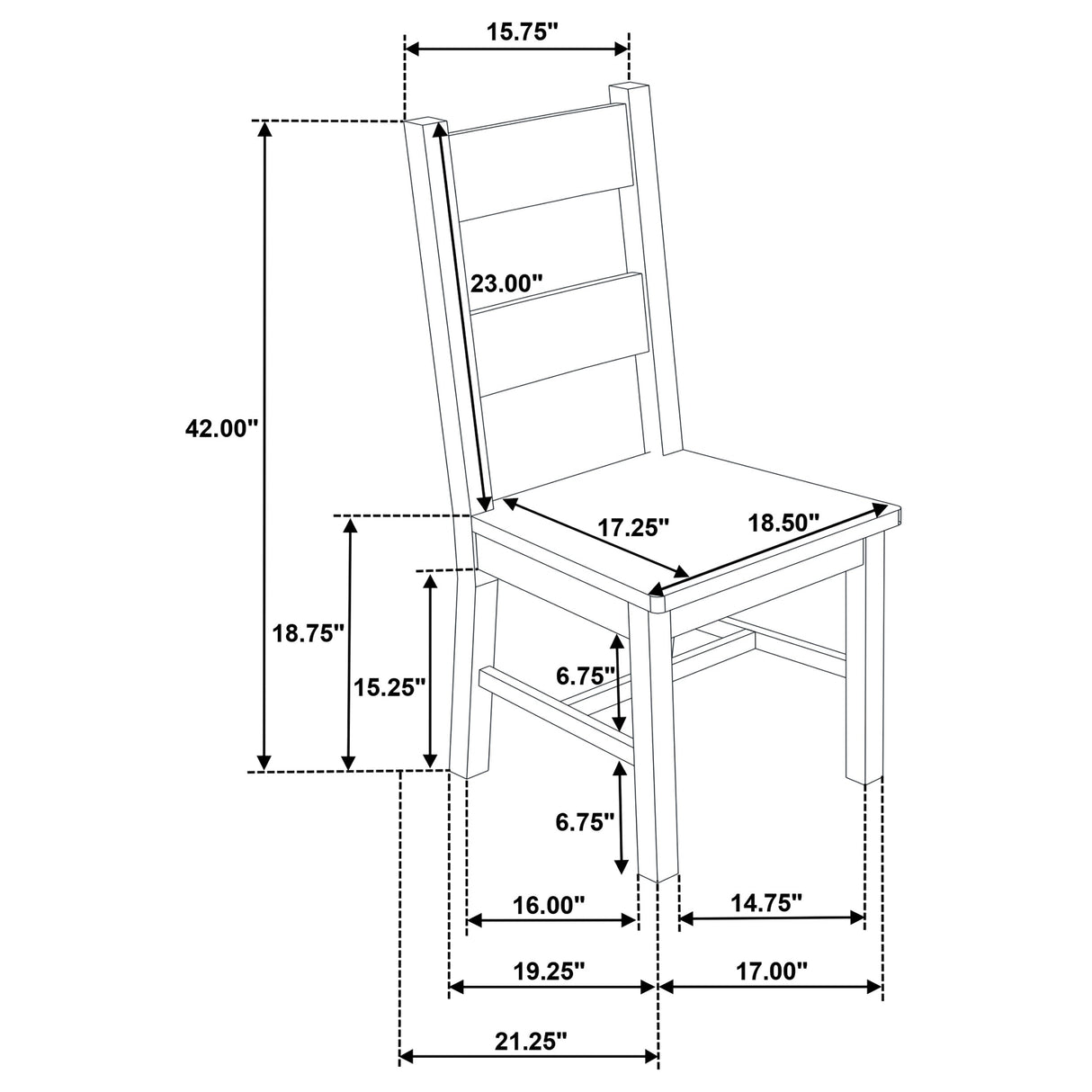 Cardova Vineyard Oak Solid Wood Dining Side Chair (Set of 2) by Coaster at Eve Furniture