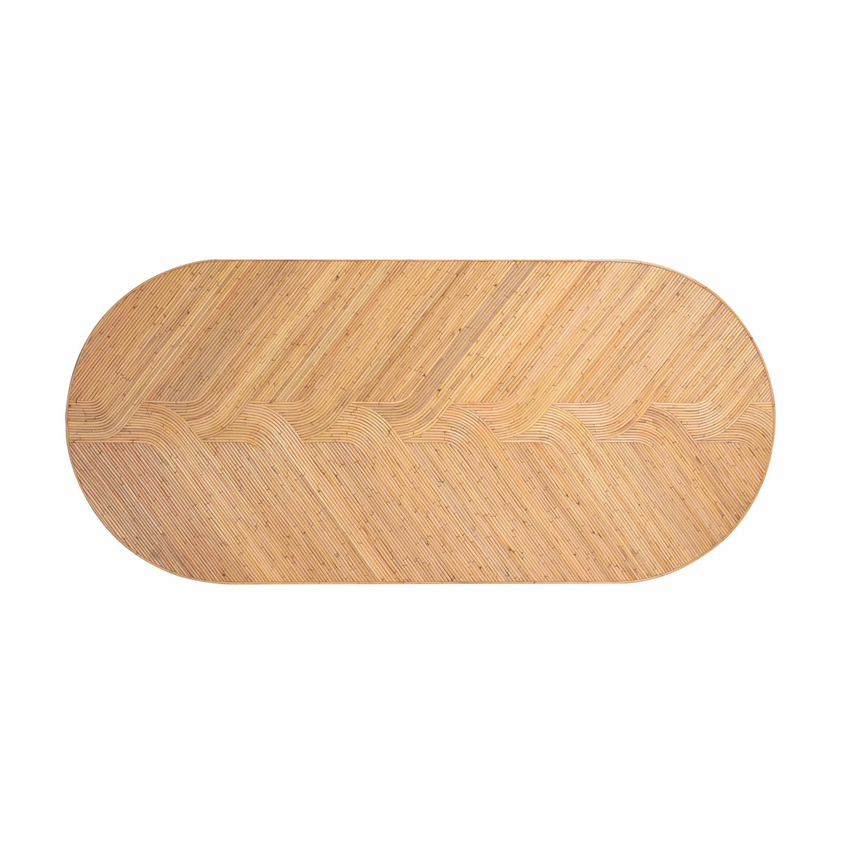 Caren Natural Rattan and Glass 95" Oval Dining Table by TOV Furniture at Eve Furniture