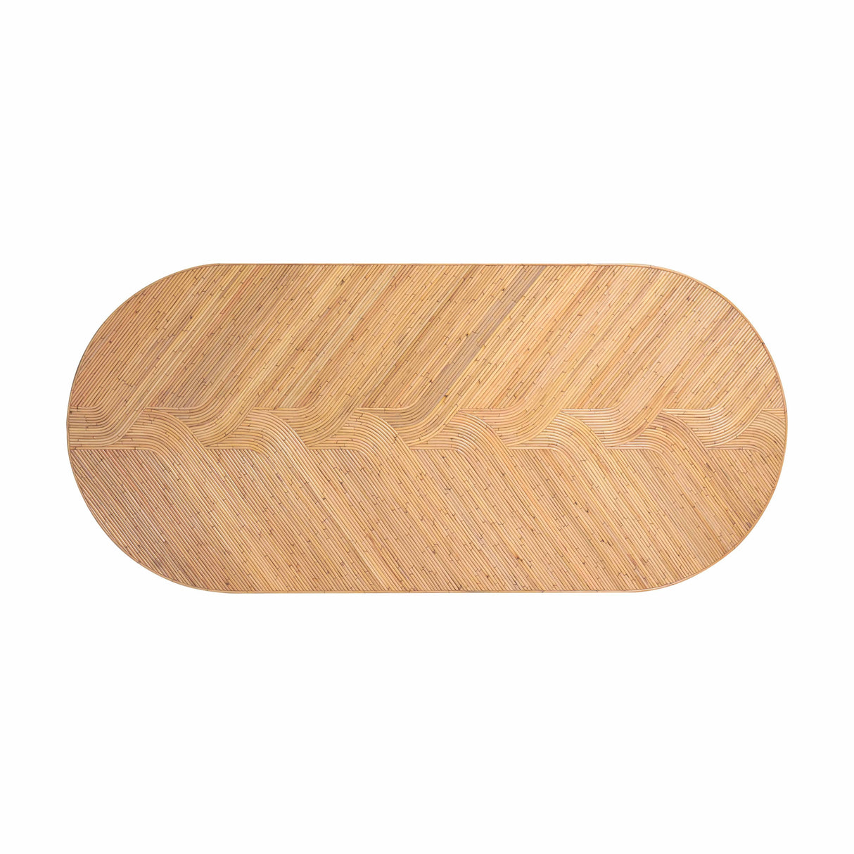 Caren Natural Rattan and Glass 95" Oval Dining Table by TOV Furniture at Eve Furniture