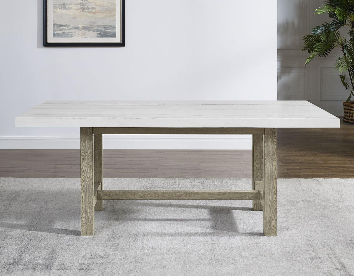 Carena 78-inch White Marble Table by Steve Silver at Eve Furniture