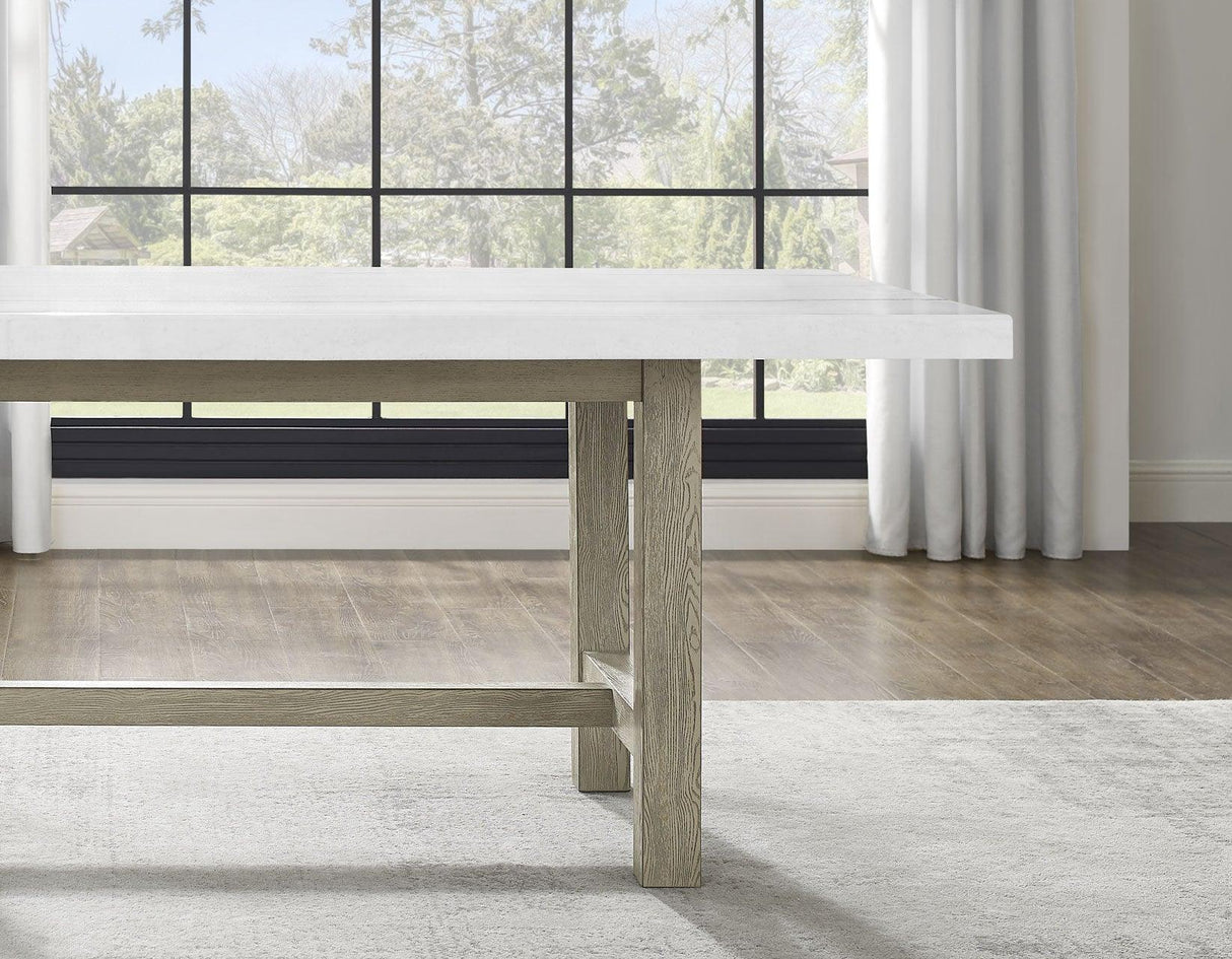 Carena 78-inch White Marble Table by Steve Silver at Eve Furniture