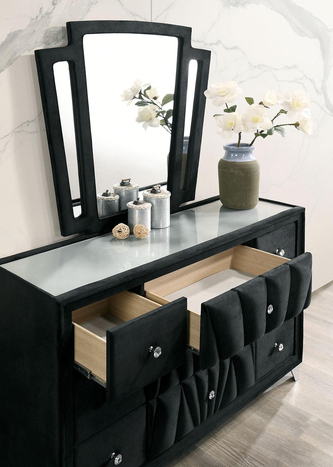 Carissa Black Mirror by Furniture of America at Eve Furniture