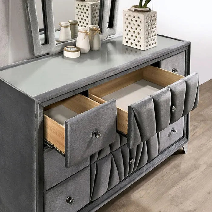 Carissa Gray 5-Piece Queen Bedroom Set by Furniture of America at Eve Furniture