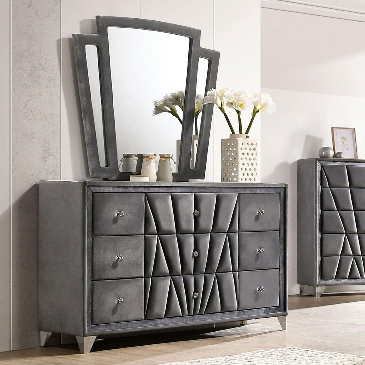 Carissa Gray Mirror by Furniture of America at Eve Furniture