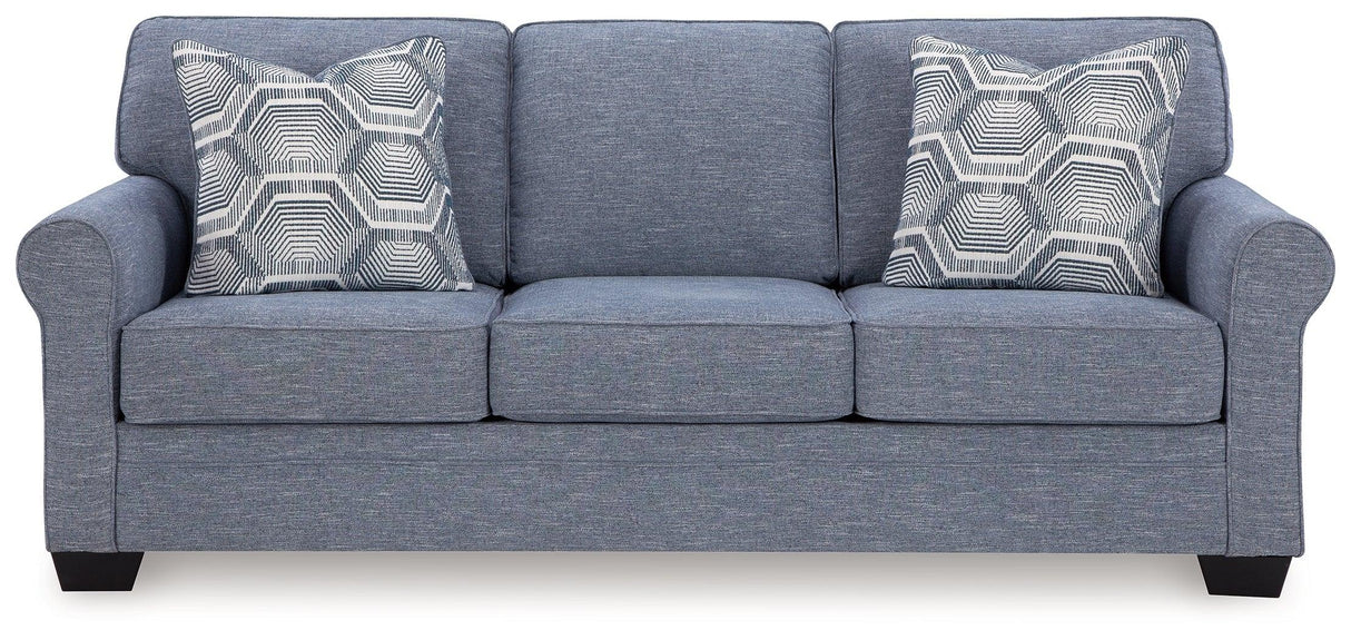 Carissa Manor Denim Performance Fabric Sofa by Ashley at Eve Furniture