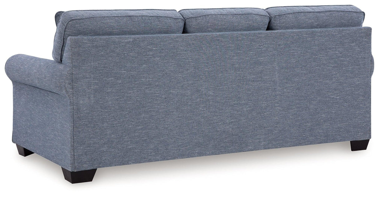 Carissa Manor Denim Performance Fabric Sofa by Ashley at Eve Furniture