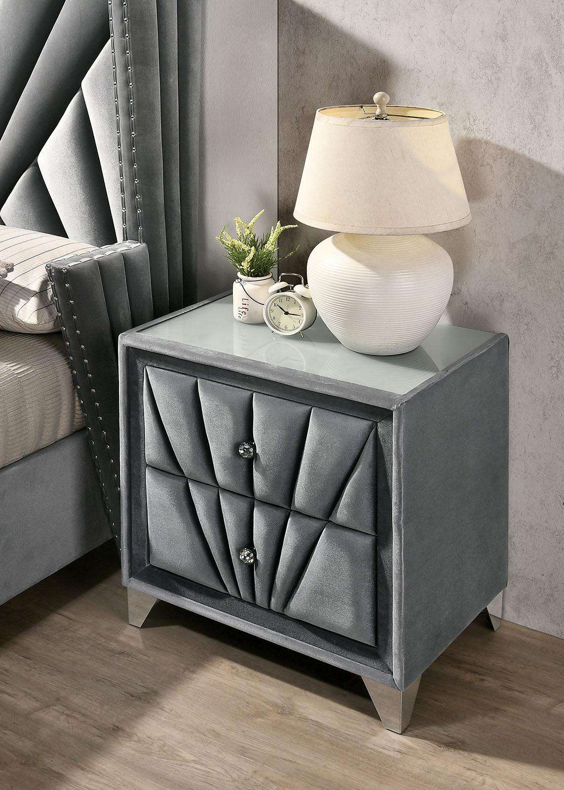 Carissa Gray Night Stand by Furniture of America at Eve Furniture