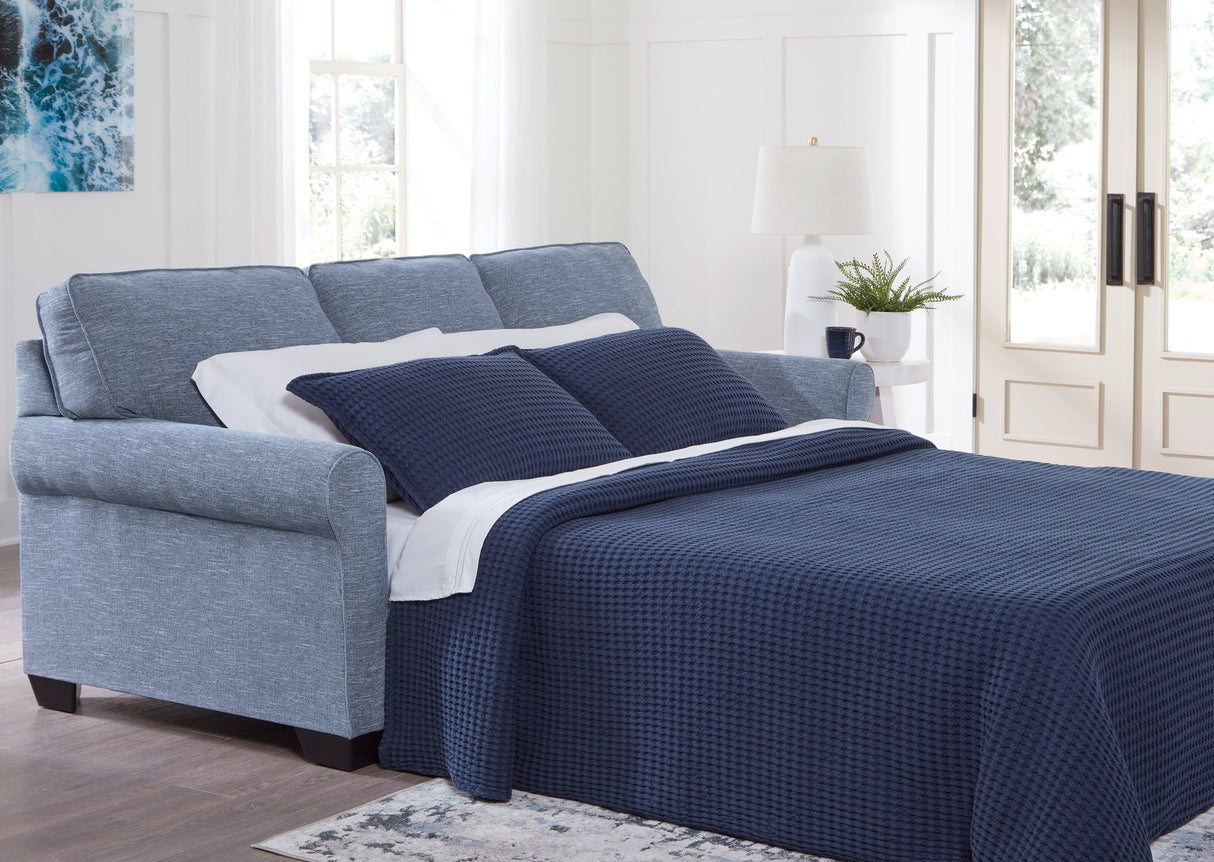 Carissa Manor Denim Performance Fabric Queen Sofa Sleeper by Ashley at Eve Furniture