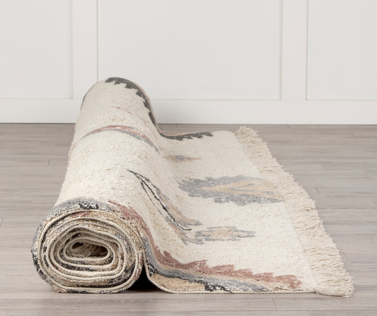 Carla 5x8 Earthy Neutrals Patterned Cotton Area Rug by Mercana at Eve Furniture