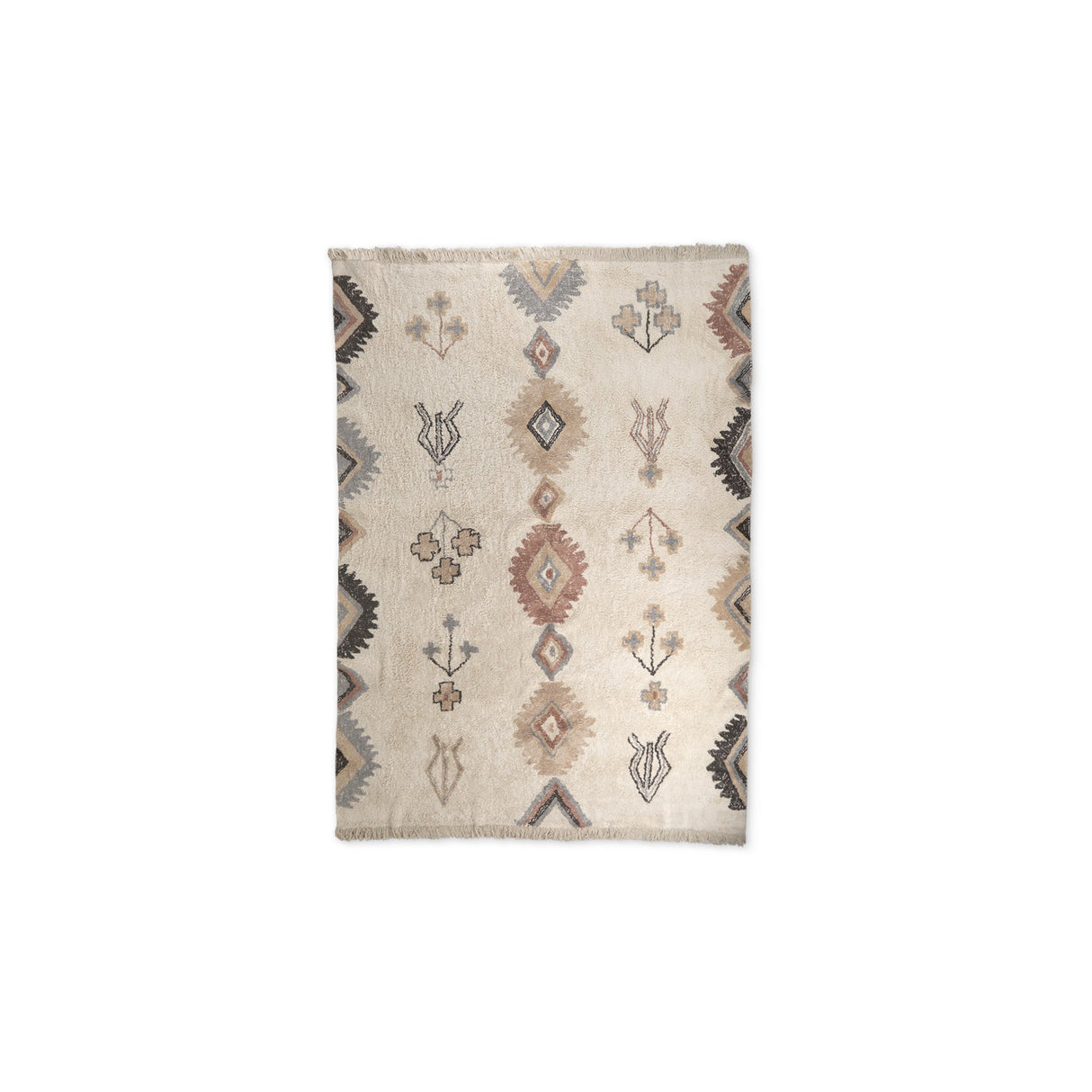 Carla Earthy Neutrals Patterned Cotton Area Rug by Mercana at Eve Furniture