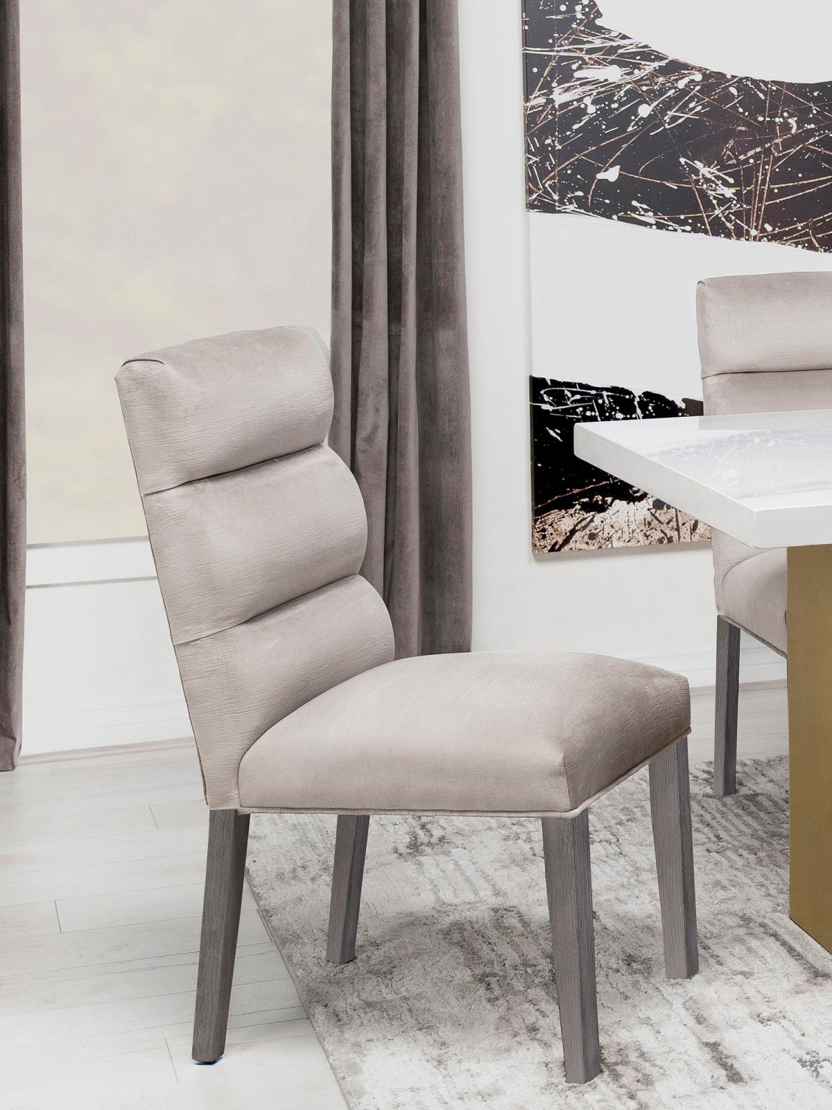 Carla Upholstered Dining Side Chair Stone (Set of 2) by Coaster at Eve Furniture