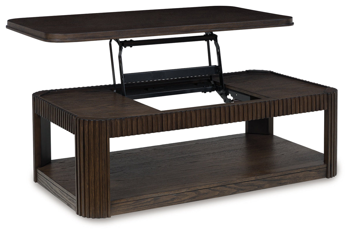 Carlibrie Warm Brown Lift-Top Coffee Table by Ashley at Eve Furniture