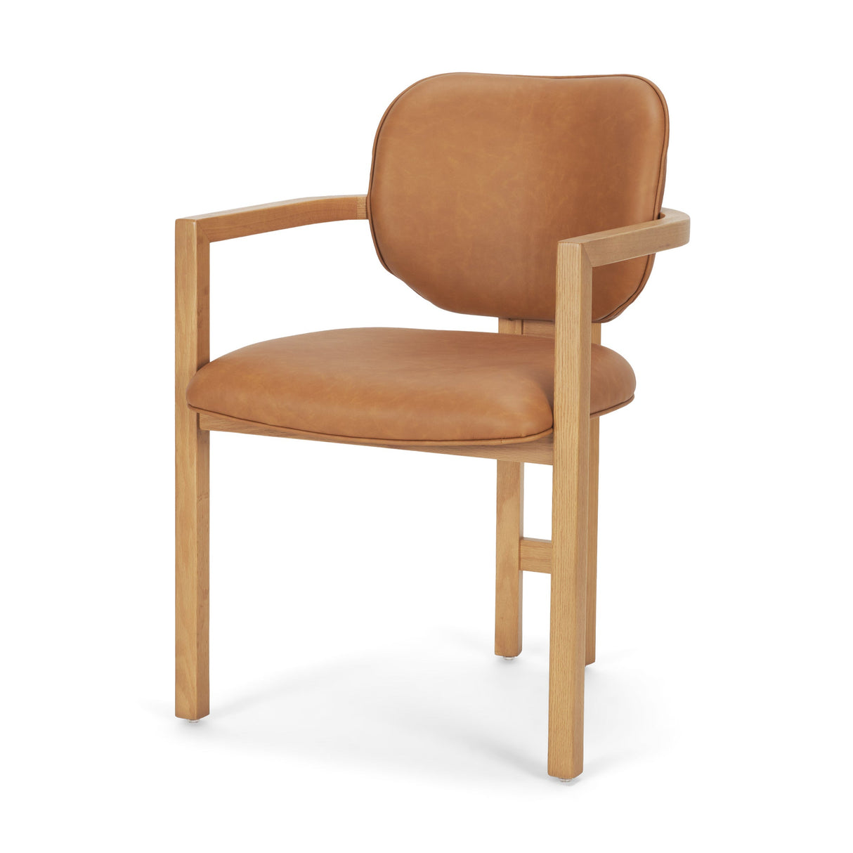 Carlisle Curved Back Tan Leather Tripod Frame Dining Armchair by Mercana at Eve Furniture