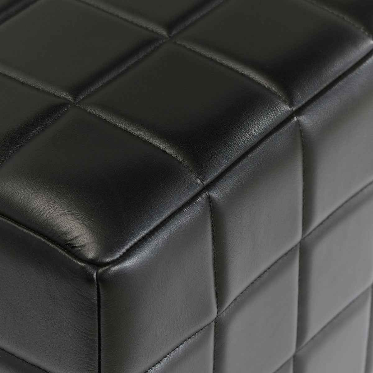 Carlo Black Leather Square Ottoman by Classic Home at Eve Furniture
