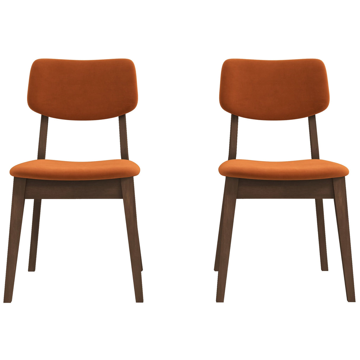 Carlos Burnt Orange Velvet Solid Back Side Chair (Set Of 2) by Ashcroft Furniture at Eve Furniture