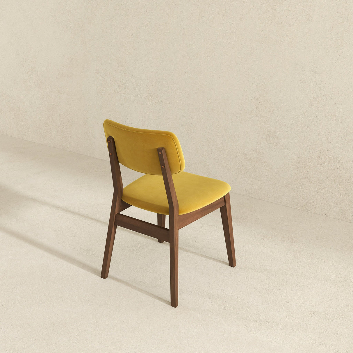 Carlos Dark Yellow Velvet Solid Back Side Chair (Set Of 2) by Ashcroft Furniture at Eve Furniture