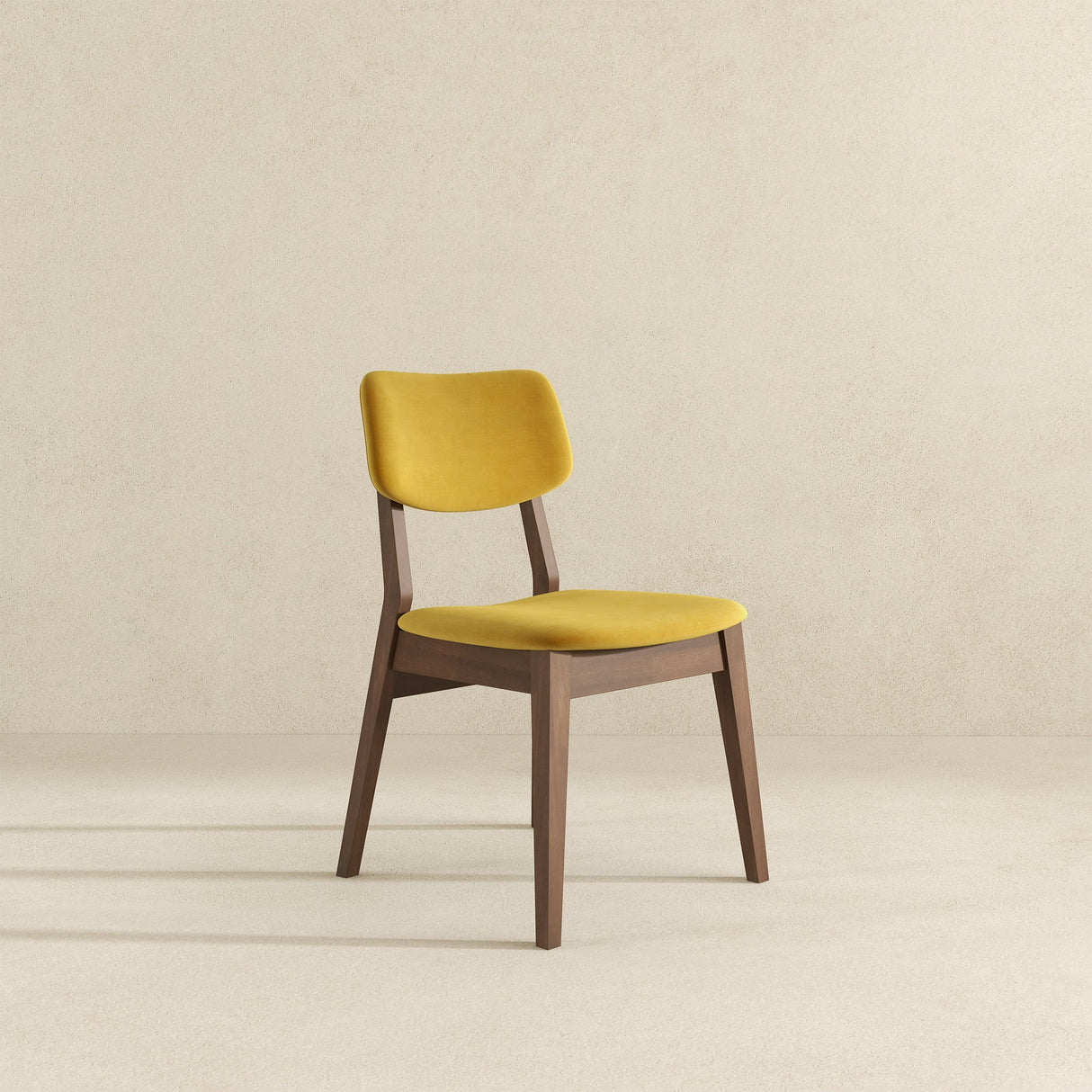 Carlos Dark Yellow Velvet Solid Back Side Chair (Set Of 2) by Ashcroft Furniture at Eve Furniture