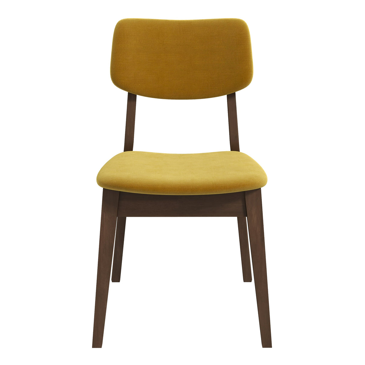 Carlos Dark Yellow Velvet Solid Back Side Chair (Set Of 2) by Ashcroft Imports at Eve Furniture