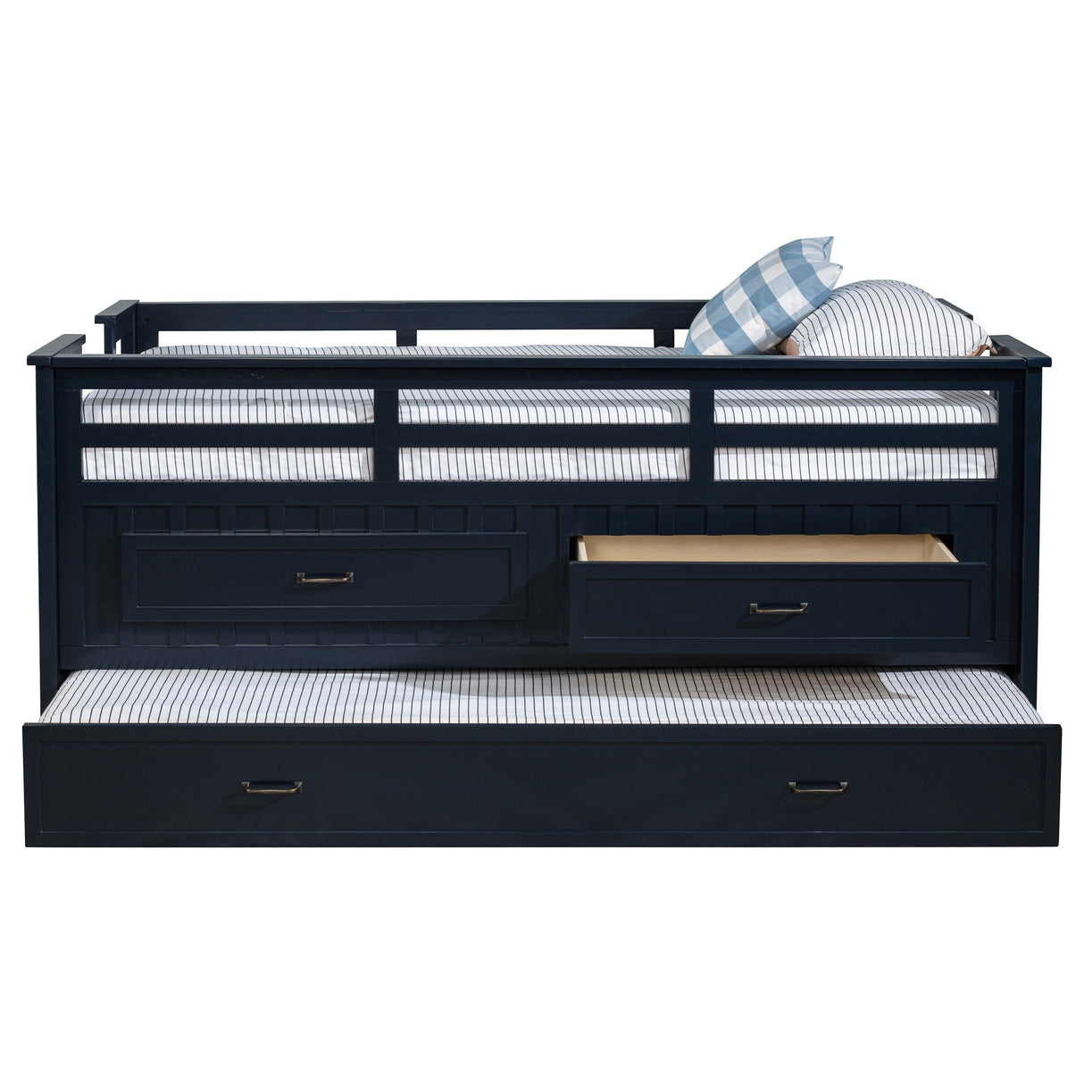 Carlsbad Navy Blue Wood Twin Captains Bed With Trundle by Coaster at Eve Furniture
