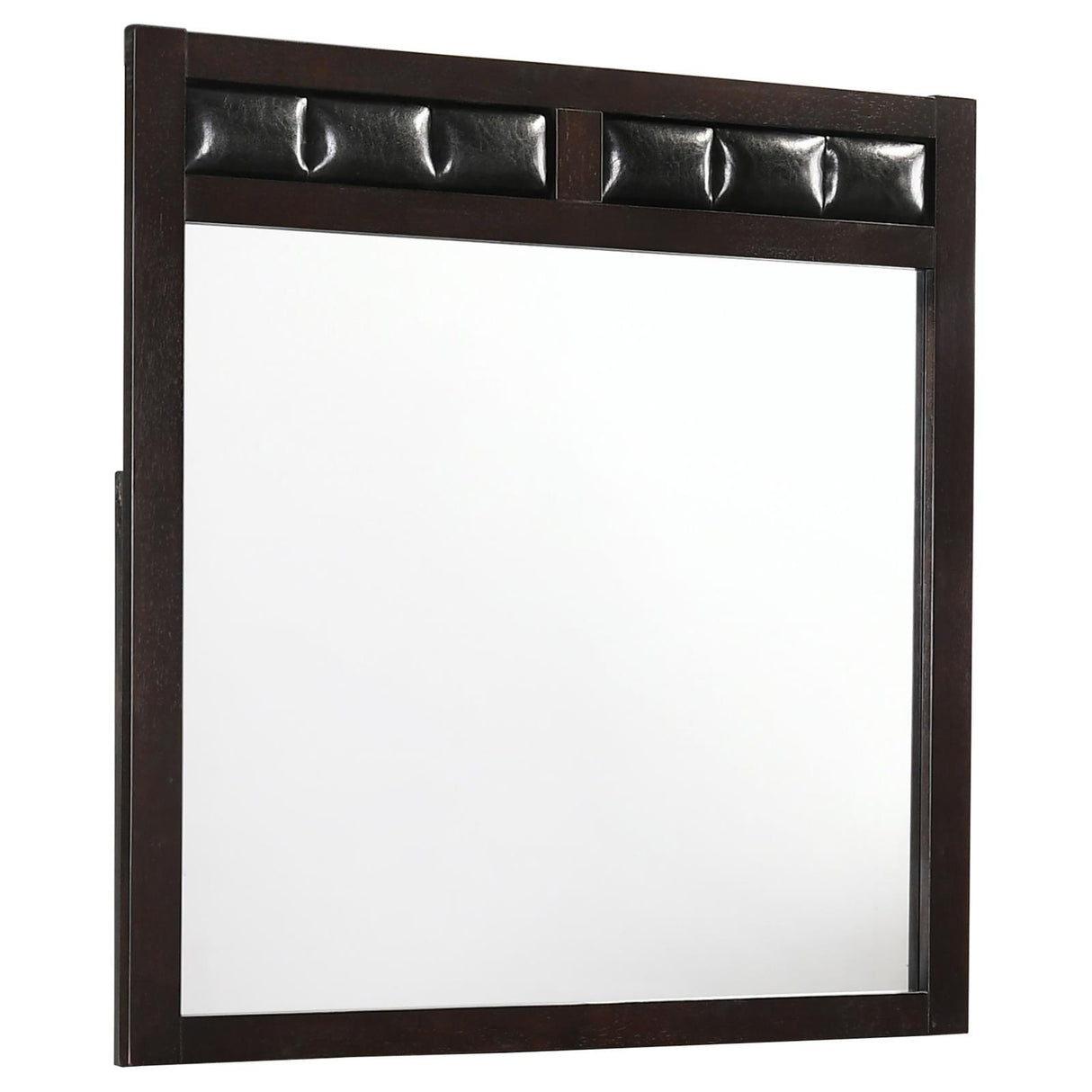 Carlton Cappuccino Upholstered Rectangular Mirror by Coaster at Eve Furniture
